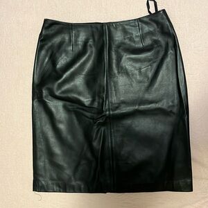 Lord &Taylor Genuine leather pencil mini skirt.